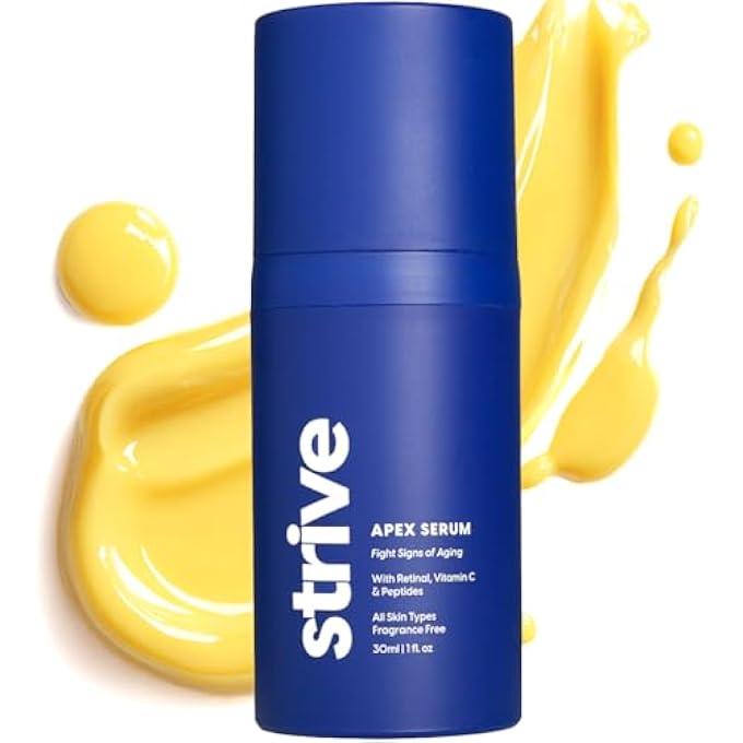 Strive - APEX ANTI AGING SERUM - RETINAL, PEPTIDE & VITAMIN C FACE SERUM. FRAGRANCE FREE, ANTI AGING SKIN CARE FOR YOUNGER, HEALTHIER, BRIGHTER SKIN - FOR ALL SKIN TYPES - 30ML - Image 1